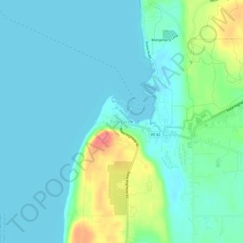 Fish Creek topographic map, elevation, terrain