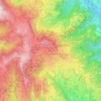 Bolca topographic map, elevation, terrain