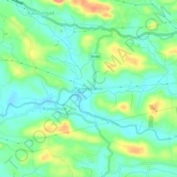 Pareekkanni topographic map, elevation, terrain