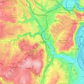 Francheville topographic map, elevation, terrain