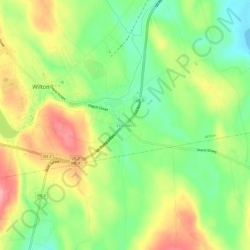 Dryden topographic map, elevation, terrain