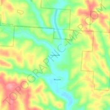 Hartleyville topographic map, elevation, terrain