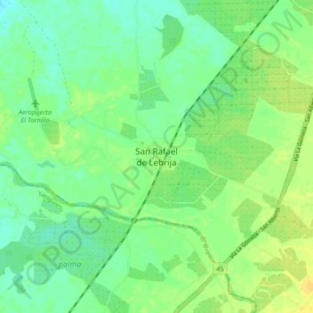 San Rafael de Lebrija topographic map, elevation, terrain