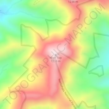 Hanging Dog Mountain topographic map, elevation, terrain