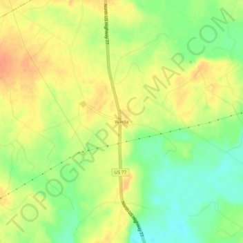 Warda topographic map, elevation, terrain