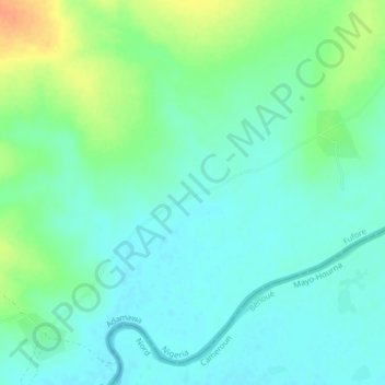 Kubara topographic map, elevation, terrain