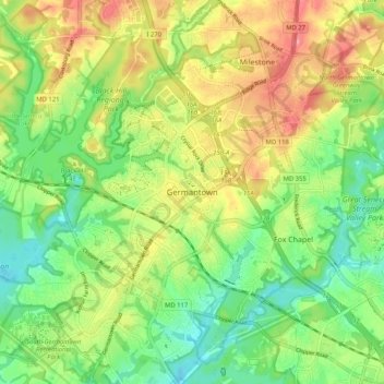 Germantown topographic map, elevation, terrain