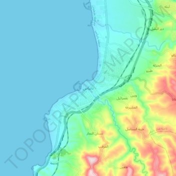 Baniyas topographic map, elevation, terrain