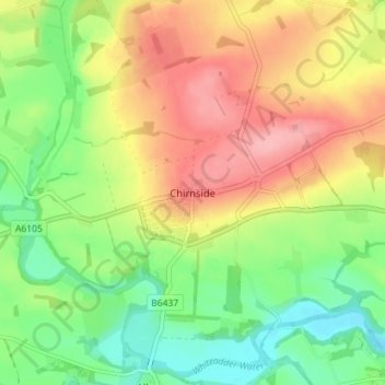 Chirnside topographic map, elevation, terrain
