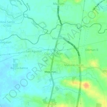 Cruz na Daan topographic map, elevation, terrain