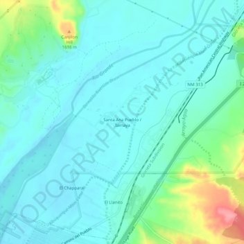 Santa Ana Pueblo topographic map, elevation, terrain