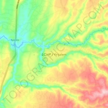 Irgalem topographic map, elevation, terrain