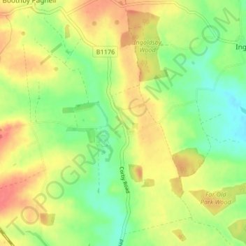 Bitchfield topographic map, elevation, terrain
