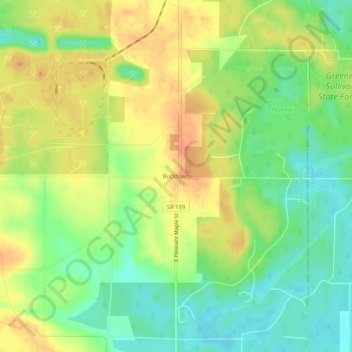 Bucktown topographic map, elevation, terrain