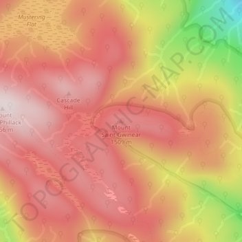 Mount Saint Gwinear topographic map, elevation, terrain