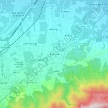 Soumaa topographic map, elevation, terrain