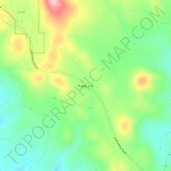Happy Jack topographic map, elevation, terrain