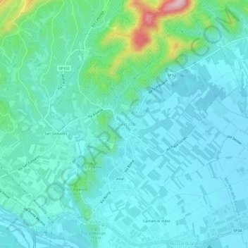Colbertaldo topographic map, elevation, terrain