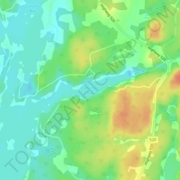 Hamiltons Bay topographic map, elevation, terrain