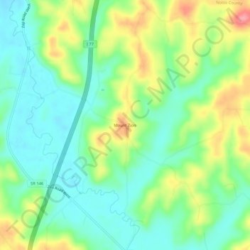 Mount Zion topographic map, elevation, terrain