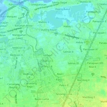 Salinas 1 topographic map, elevation, terrain
