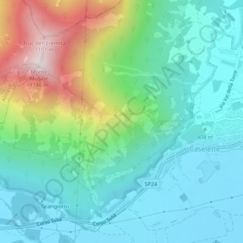 Li Rochette topographic map, elevation, terrain