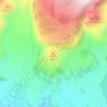 Yama topographic map, elevation, terrain