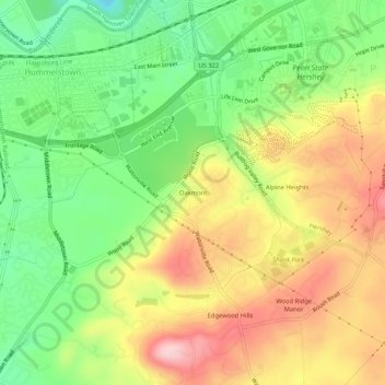 Oakmont topographic map, elevation, terrain