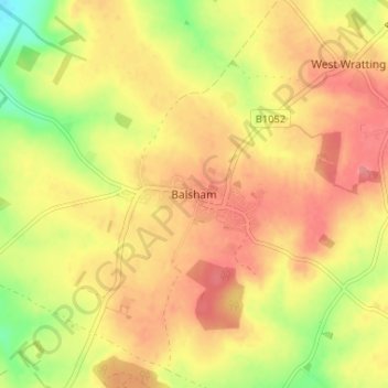 Balsham topographic map, elevation, terrain
