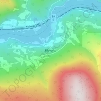 Blewett topographic map, elevation, terrain