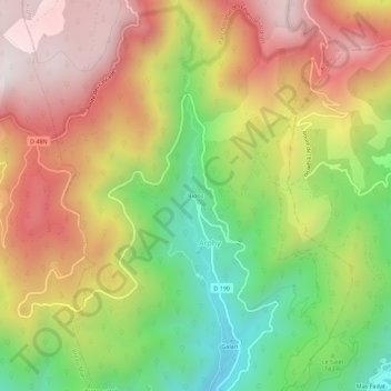 Bions topographic map, elevation, terrain