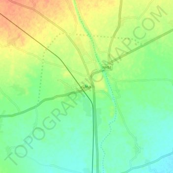 Una topographic map, elevation, terrain