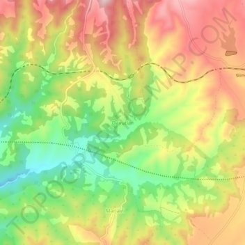Davutlar topographic map, elevation, terrain