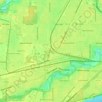 Air Line Junction topographic map, elevation, terrain