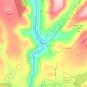 Hoyes Run topographic map, elevation, terrain