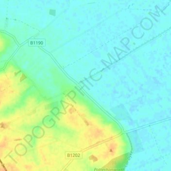 Branston Booths topographic map, elevation, terrain