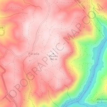 Pereiro topographic map, elevation, terrain