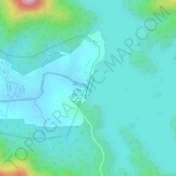 chimmini dam topographic map, elevation, terrain