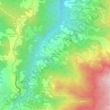 Fugazzolo di Sopra topographic map, elevation, terrain