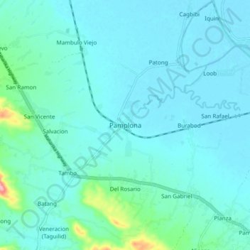 Pamplona topographic map, elevation, terrain