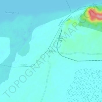 Silghat topographic map, elevation, terrain