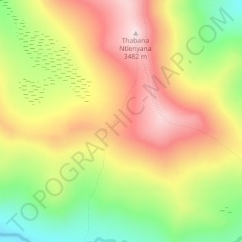 Drakensberg topographic map, elevation, terrain