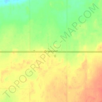 Grassland topographic map, elevation, terrain