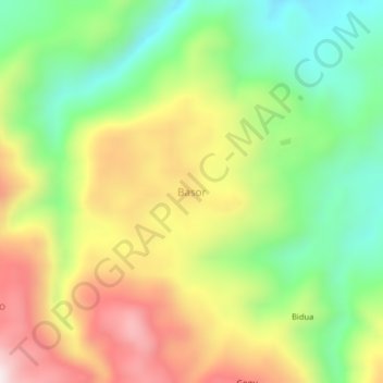 Basor topographic map, elevation, terrain