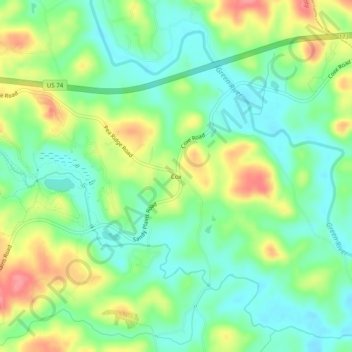 Cox topographic map, elevation, terrain