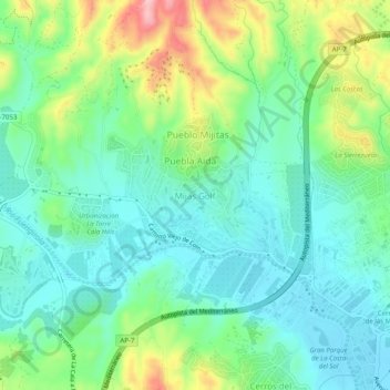 Mijas Golf topographic map, elevation, terrain