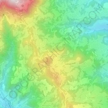 Castelvecchio topographic map, elevation, terrain