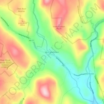 West New Boston topographic map, elevation, terrain