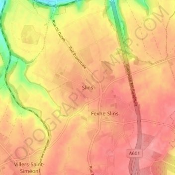 Slins topographic map, elevation, terrain