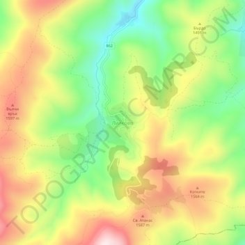 Lilkovo topographic map, elevation, terrain